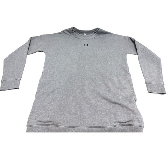 Under Armour Threadborne Long Gray Crew Neck Pull Over Sweatshirt Size Large - Picture 1 of 13